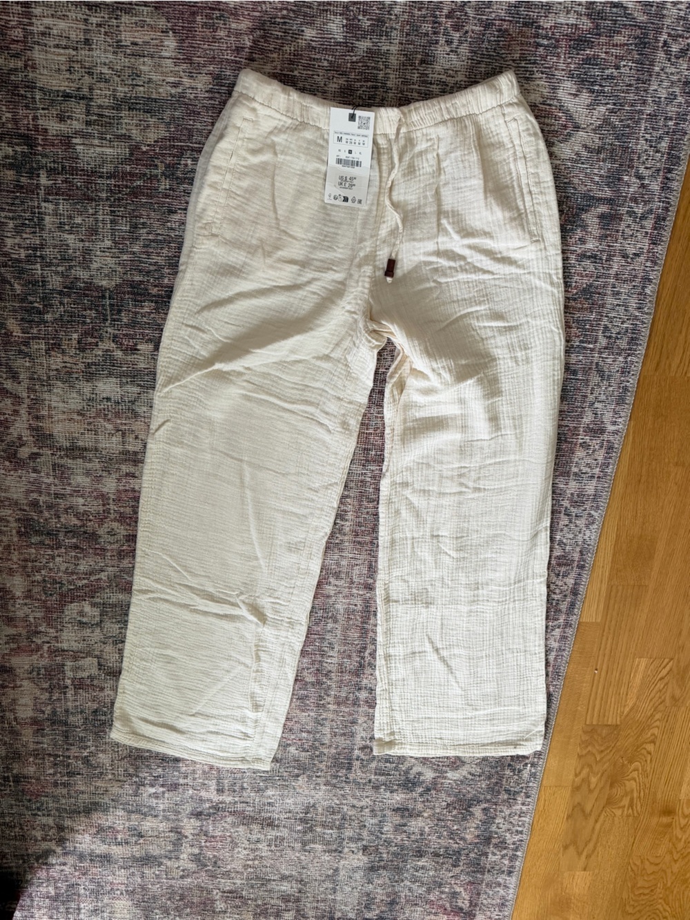 Zara Cream Drawstring Gauze Pants